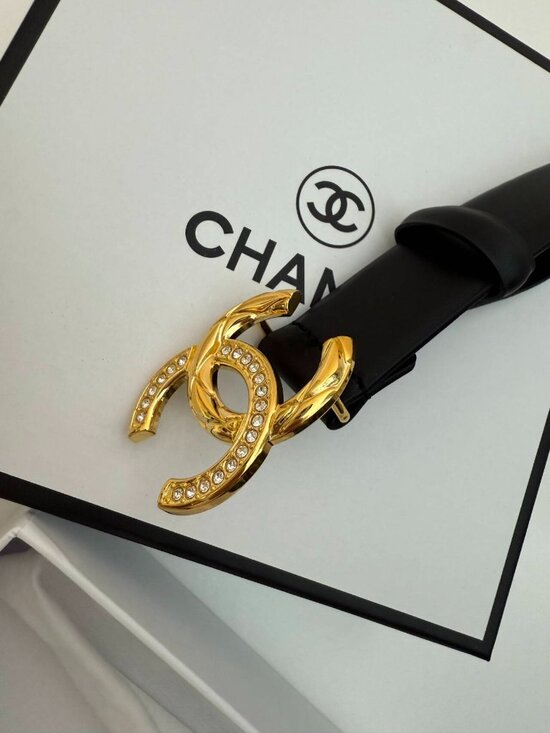 Chanel Black Leather Belt